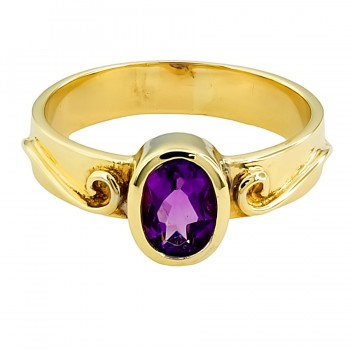 9ct gold Amethyst Ring size P